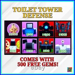 NEW? - Toilet Tower Defense Units + Gems? TTD Roblox Fast Delivery