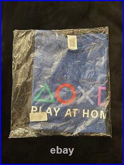 RARE PlayStation Employee T-Shirt Play At Home COVID-19 Medium Brand New