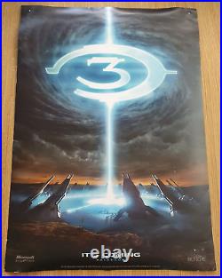 Rare Double-Sided Halo 3 It's Coming Pre-Launch 2007 Retail Store Poster