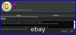 Roblox 3 Letter rare username account with OG 2008 join date (READ DESC TO BUY)