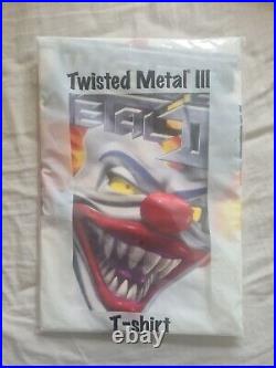 TWISTED METAL III 3 Promotional Playstation T-Shirt NEW & SEALED IN PACKET Rare