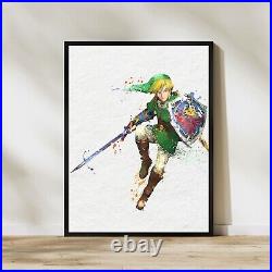 Zelda wall art, SET of 3 Posters, Link, Gaming art Gamer Prints Gift games room